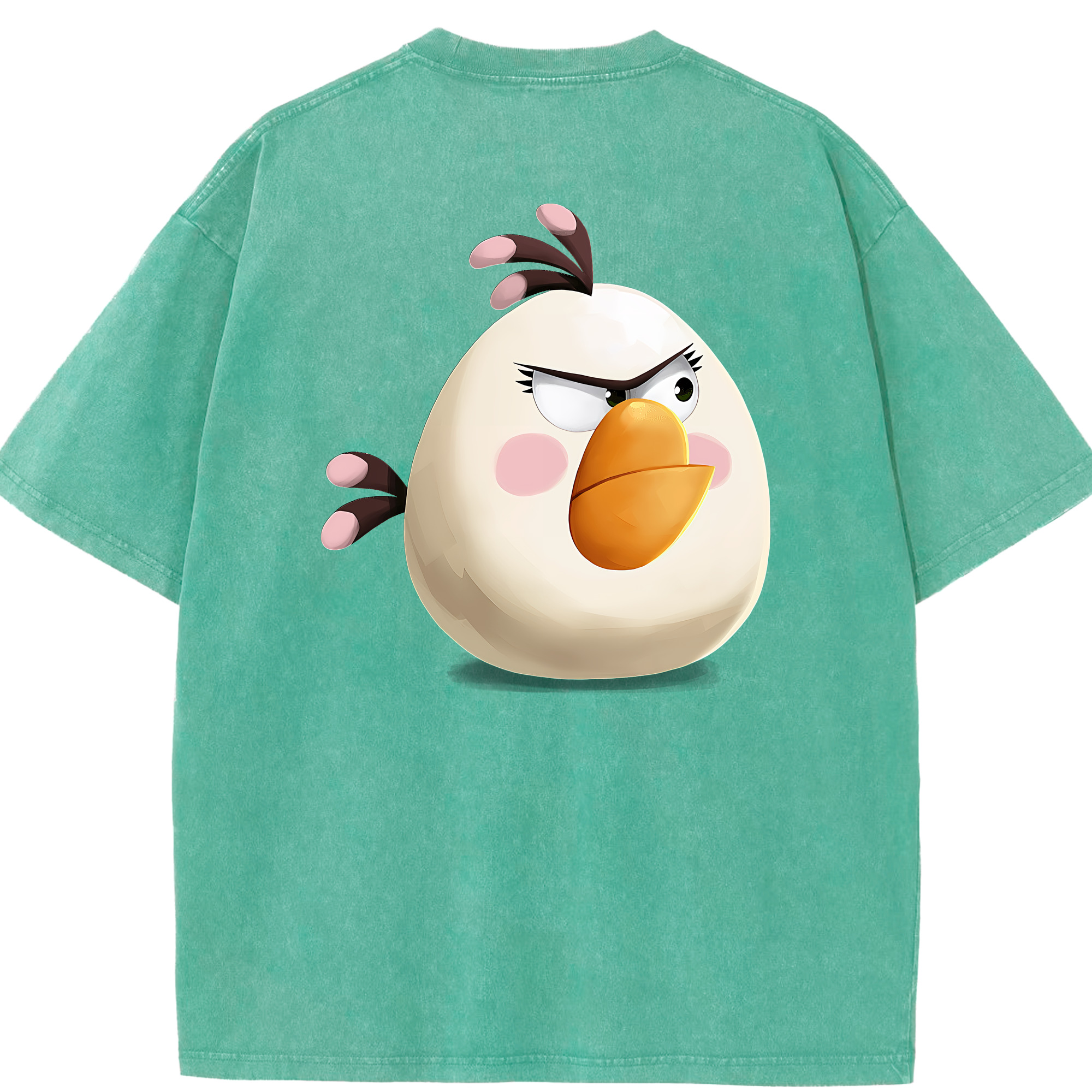 （画像用） Angry Birds アングリーバード 綿100% ヴィンテージ風 半袖Tシャツ（背面プリント）